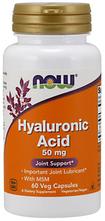 Hyaluronic Acid with MSM, 50mg - 60 vcaps - NOW Foods