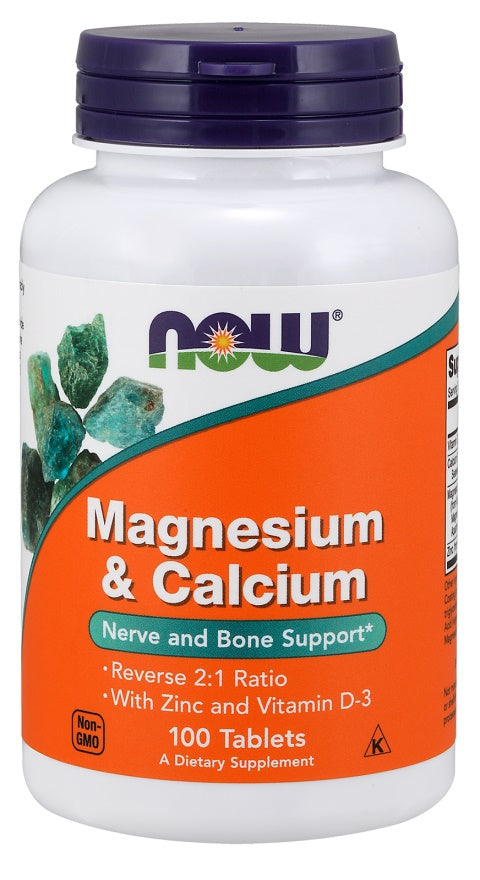Magnesium & Calcium with Zinc and Vitamin D3 - 100 tablets - NOW Foods
