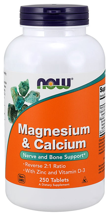 Magnesium & Calcium with Zinc and Vitamin D3 - 250 tablets - NOW Foods