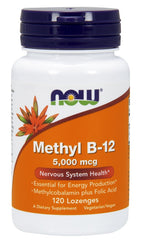 Methyl B-12 with Folic Acid, 5000mcg - 120 lozenges - NOW Foods