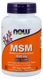 MSM Methylsulphonylmethane, 1000mg - 120 vcaps - NOW Foods