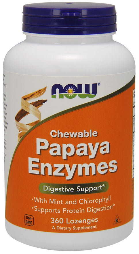 Papaya Enzyme, Chewable - 360 lozenges - NOW Foods