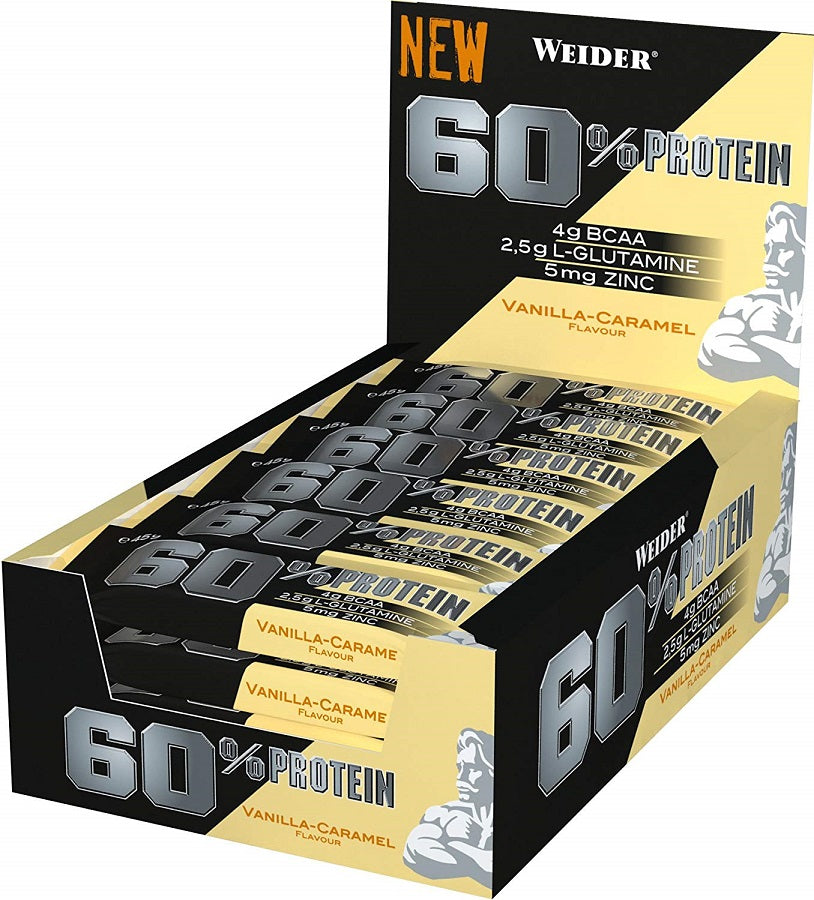 60% Protein Bar, Vanilla-Caramel - 24 x 45g - Weider