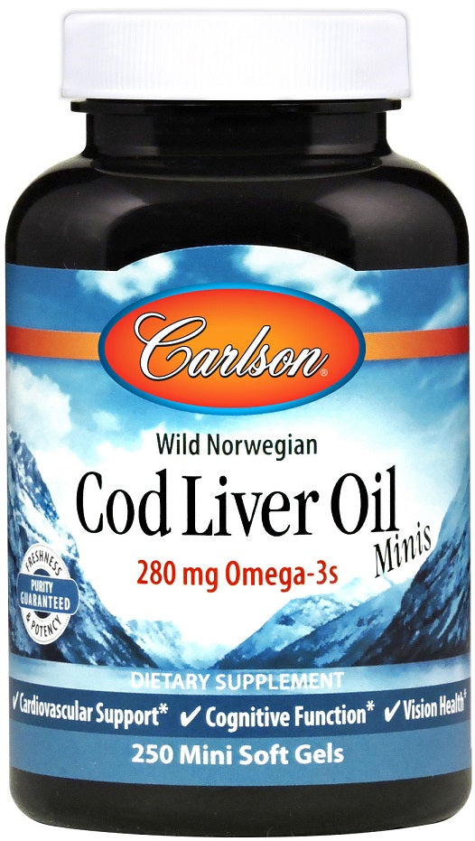 Cod Liver Oil Minis, 280mg - 250 mini softgels - Carlson Labs