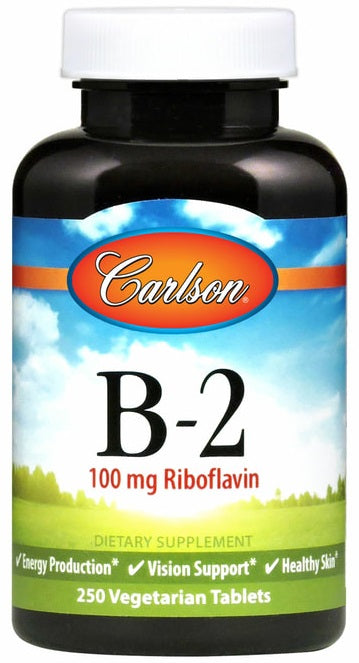 Vitamin B-2, 100mg - 100 vegetarian tablets - Carlson Labs
