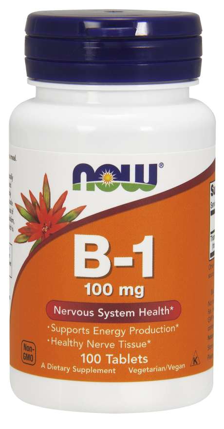 Vitamin B-1 Thiamine, 100mg - 100 tablets - NOW Foods