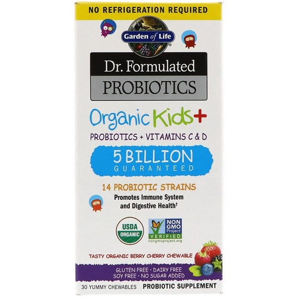 Dr. Formulated Probiotics Kids+, Berry Cherry - 30 chewables - Garden of Life