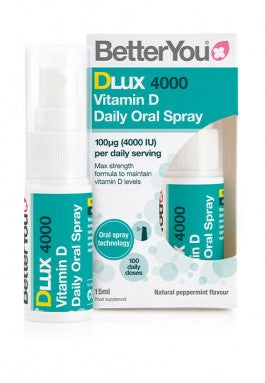 DLux 4000 Daily Vitamin D Oral Spray, Natural Peppermint - 15 ml. - BetterYou