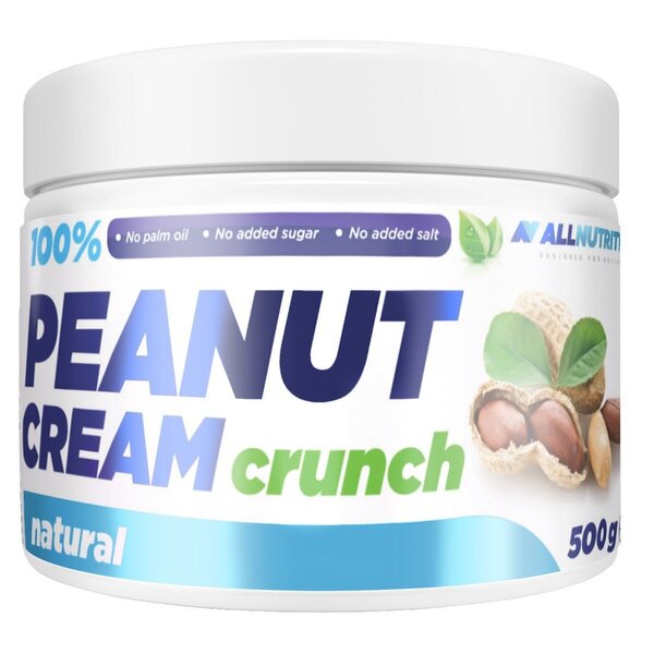 100% Peanut Cream, Crunch - 500 grams - Allnutrition