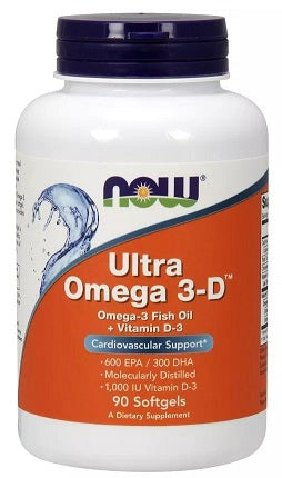 Ultra Omega 3-D with Vitamin D-3 - 90 softgels - NOW Foods