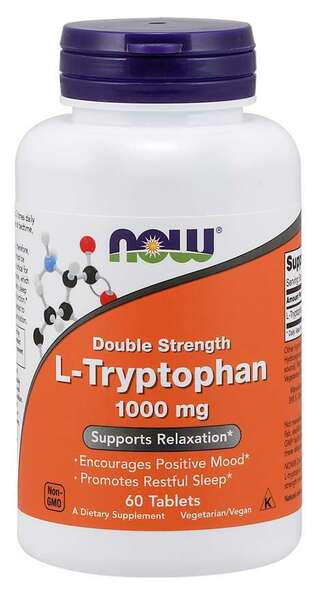 L-Tryptophan, 1000mg Double Strength - 60 tablets - NOW Foods
