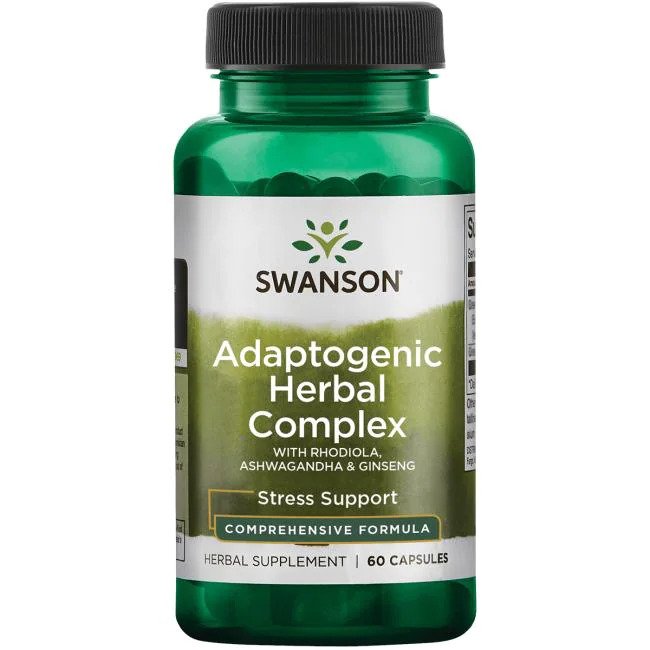 Adaptogenic Herbal Complex with Rhodiola, Ashwagandha & Ginseng - 60 caps - Swanson