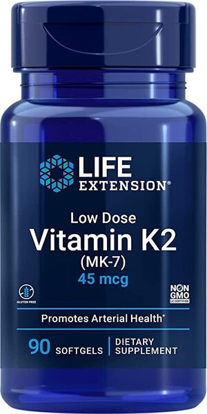 Low Dose Vitamin K2 (MK-7), 45mcg - 90 softgels - Life Extension