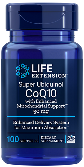 Super Ubiquinol CoQ10 with Enhanced Mitochondrial Support, 50mg - 100 softgels - Life Extension
