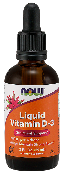 Vitamin D-3 Liquid, 400 IU - 59 ml. - NOW Foods