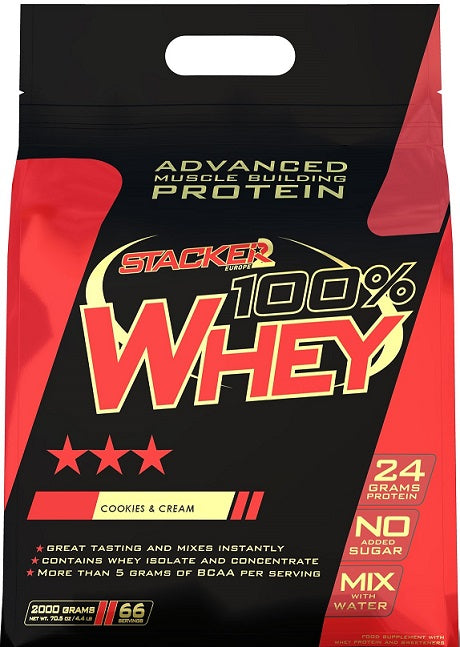 100% Whey, Cookies & Cream - 2000 grams - Stacker2 Europe
