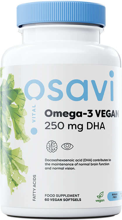 Omega-3 Vegan, 250mg DHA - 60 vegan softgels - Osavi
