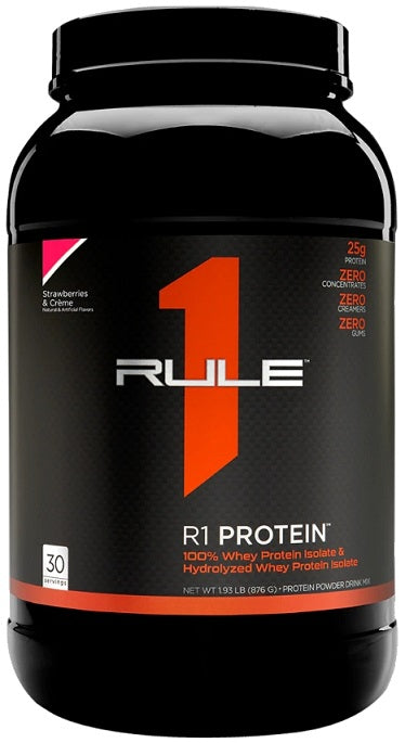 R1 Protein Whey Isolate, Strawberries & Creme - 900 grams - Rule One