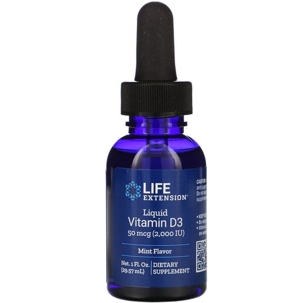 Liquid Vitamin D3, 50mcg (Mint) - 29 ml. - Life Extension