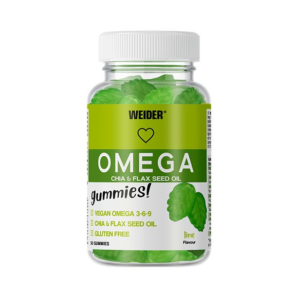 Omega Gummies, Lime - 50 gummies - Weider