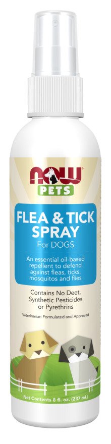 Pets, Flea & Tick Spray for Dogs - 237 ml. - NOW Foods