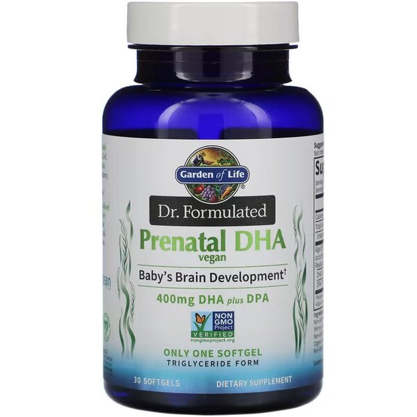 Dr. Formulated Vegan Prenatal DHA - 30 softgels - Garden of Life