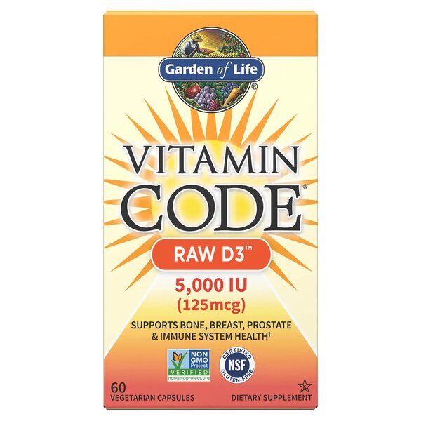 Vitamin Code Raw D3, 5000 IU - 60 vcaps - Garden of Life