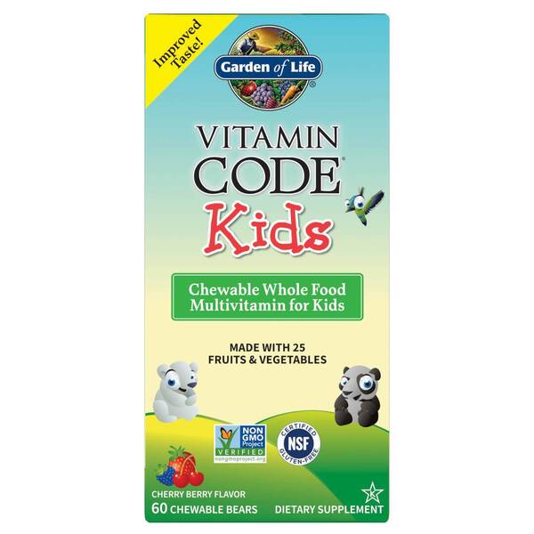 Vitamin Code Kids (Chewable Whole Food Multivitamin For Kids), Cherry Berry - 60 chewable bears - Garden of Life