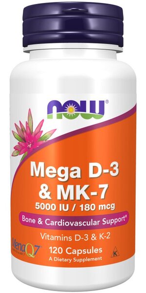 Mega D-3 & MK-7 - 120 caps - NOW Foods