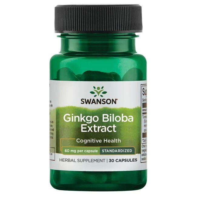 Ginkgo Biloba Extract, 60mg - 30 caps - Swanson