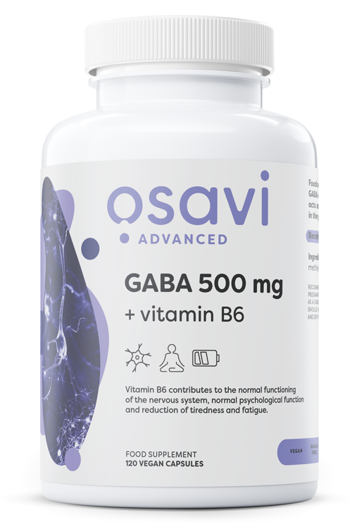 GABA 500mg + Vitamin B6 - 120 vcaps - Osavi