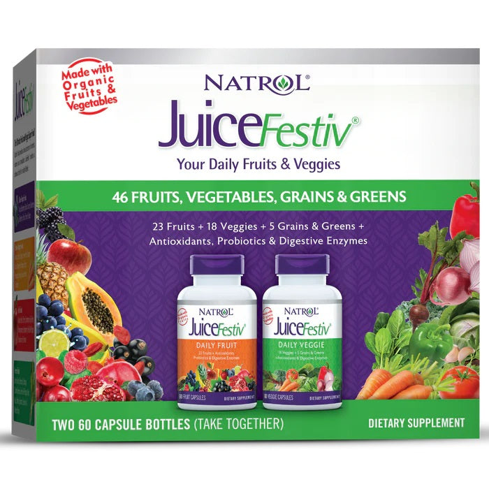 JuiceFestiv, Daily Fruits & Veggies - 60 + 60 caps - Natrol