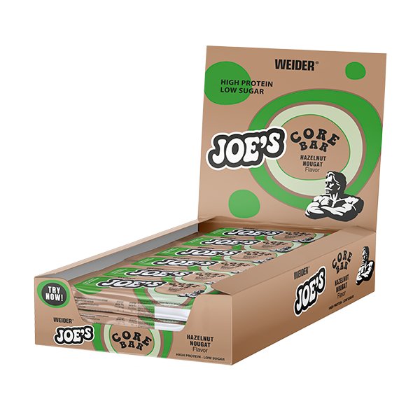 Joe's Core Bar, Hazelnut Nougat - 12 x 45g - Weider