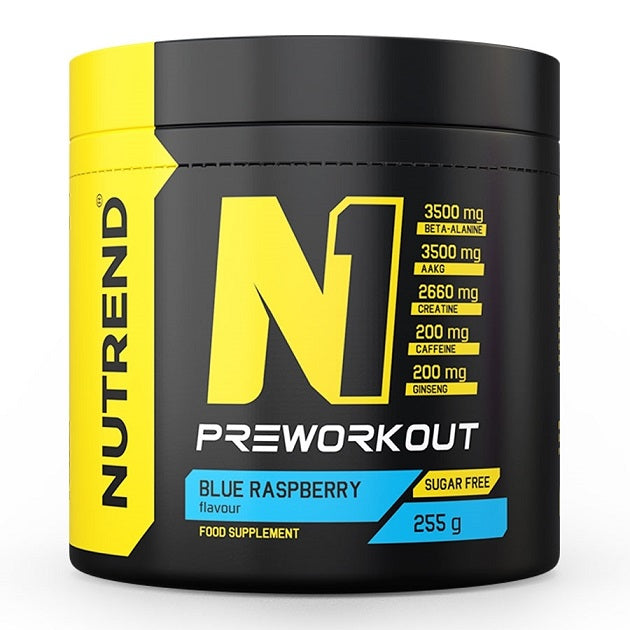N1 Pre-Workout, Blue Raspberry - 255 grams - Nutrend