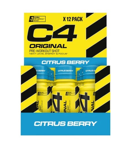 C4 Original Pre-Workout Shot, Citrus Berry - 12 x 60 ml. - Cellucor