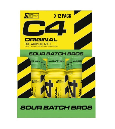 C4 Original Pre-Workout Shot, Sour Batch Bros - 12 x 60 ml. - Cellucor