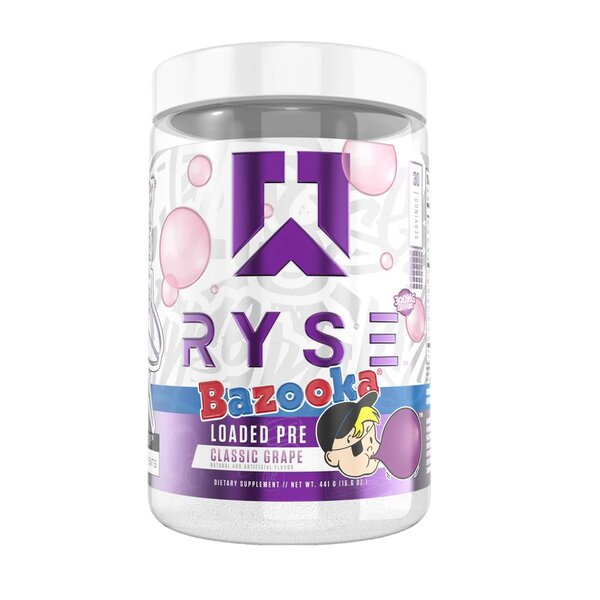 Loaded Pre, Bazooka Classic Grape (EAN 850041914350) - 438 grams - RYSE