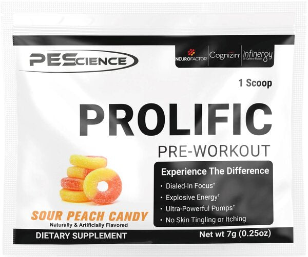 Prolific, Sour Peach Candy - 7 grams (1 serving) - PEScience