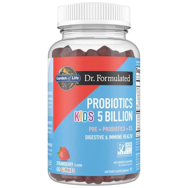 Dr. Formulated Probiotics Kids 5 Billion Gummies, Strawberry - 60 gummies - Garden of Life