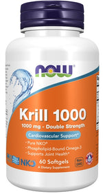 Krill Oil, 1000mg Double Strength - 60 softgels - NOW Foods