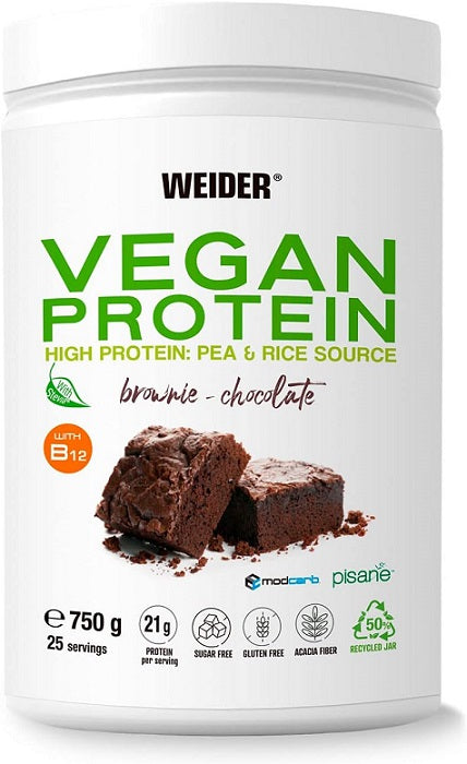 Vegan Protein, Brownie Chocolate - 750 grams - Weider
