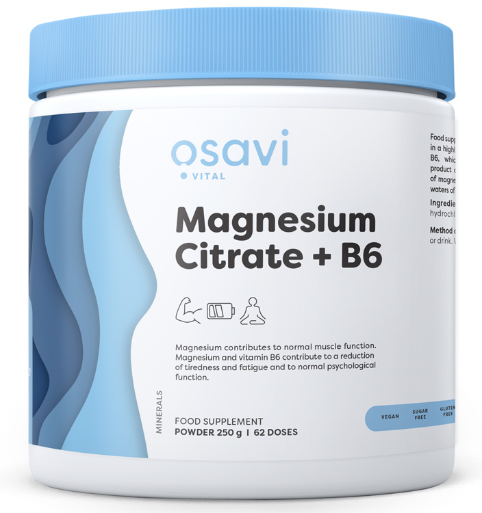 Magnesium Citrate + B6 Powder - 250 grams - Osavi