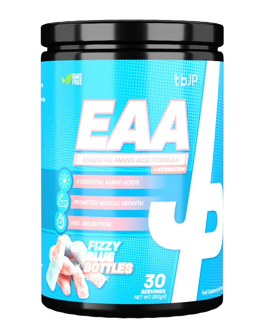 EAA + Hydration, Fizzy Blue Bottles - 300 grams - Trained by JP