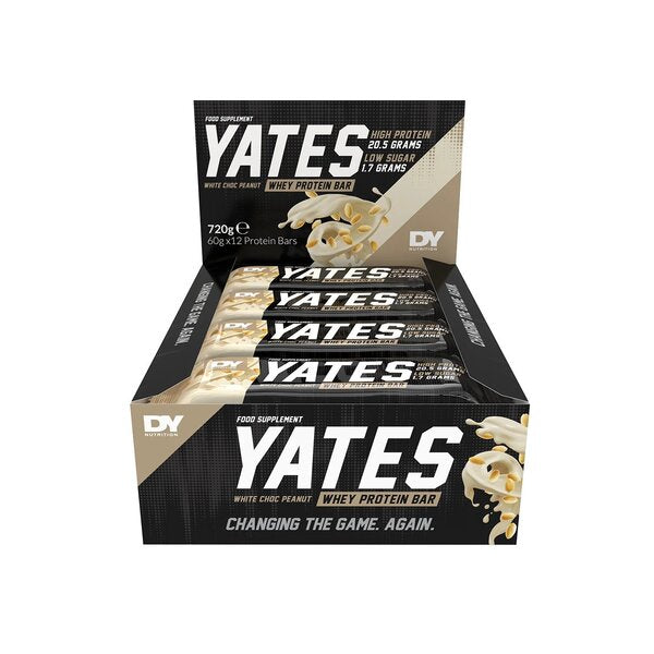 Yates Protein Bar, White Chocolate Peanut - 12 x 60g - Dorian Yates