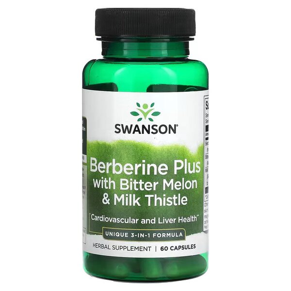 Berberine Plus with Bitter Melon & Milk Thistle - 60 caps - Swanson