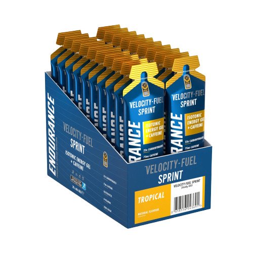 Endurance Sprint Isotonic Energy Gel + Caffeine, Tropical - 20 x 60g - Applied Nutrition