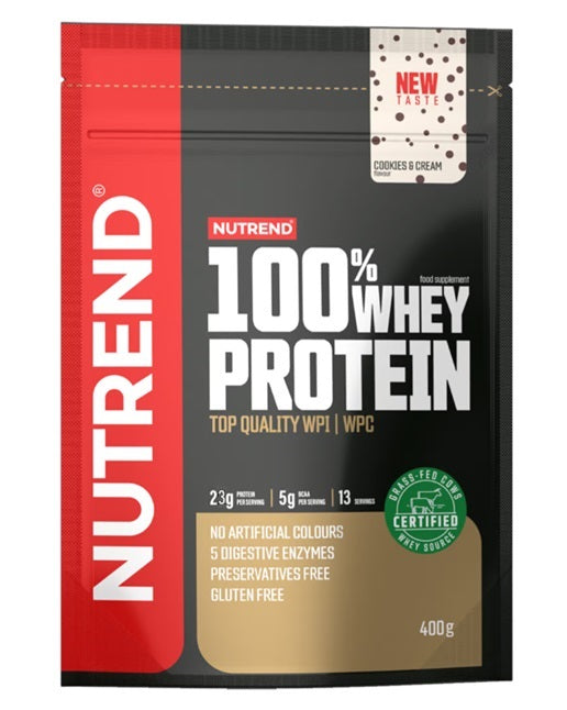 100% Whey Protein, Cookies & Cream - 400 grams - Nutrend