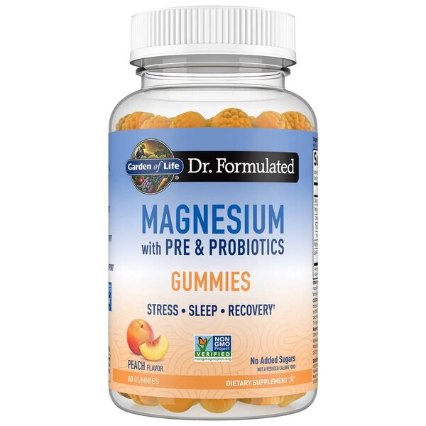 Dr. Formulated Magnesium with Pre & Probiotics Gummies, Peach - 60 gummies - Garden of Life