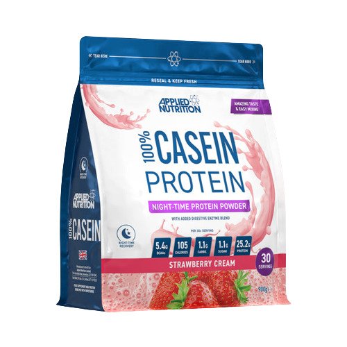 100% Casein Protein, Strawberry Cream - 900 grams - Applied Nutrition