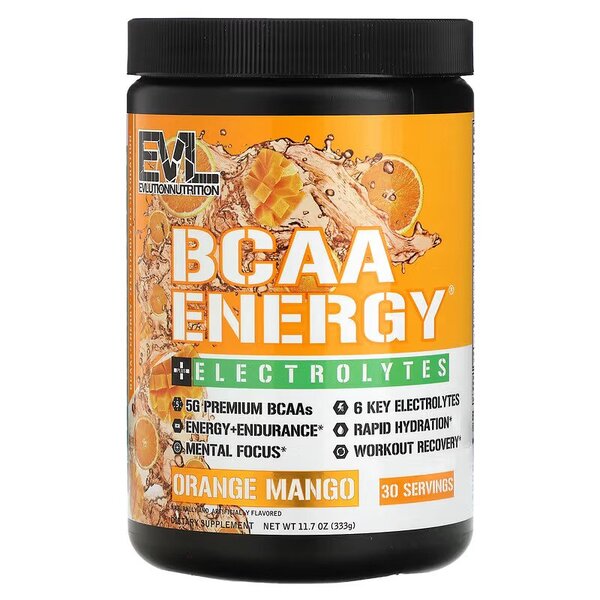 BCAA Energy + Electrolytes, Orange Mango - 333 grams - EVLution Nutrition